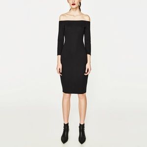 Zara Black Off- The Shoulder Dress